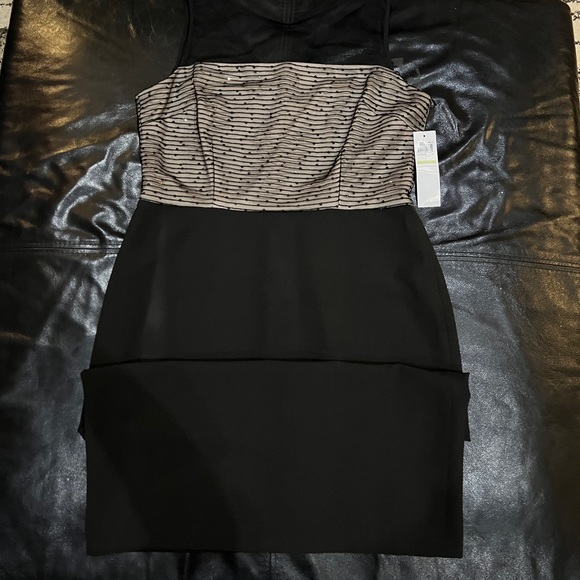 London Times Black Nude Size 14 Dress New with tags - Picture 3 of 7